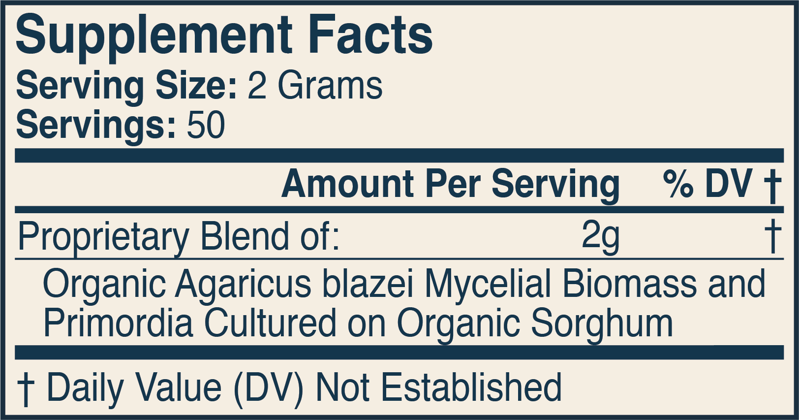 Supplement Facts Label 2