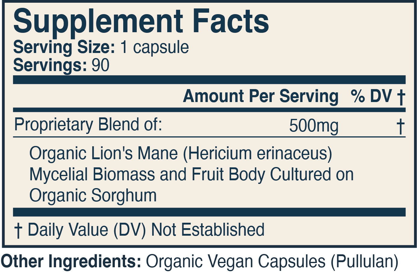 Supplement Facts Label 1