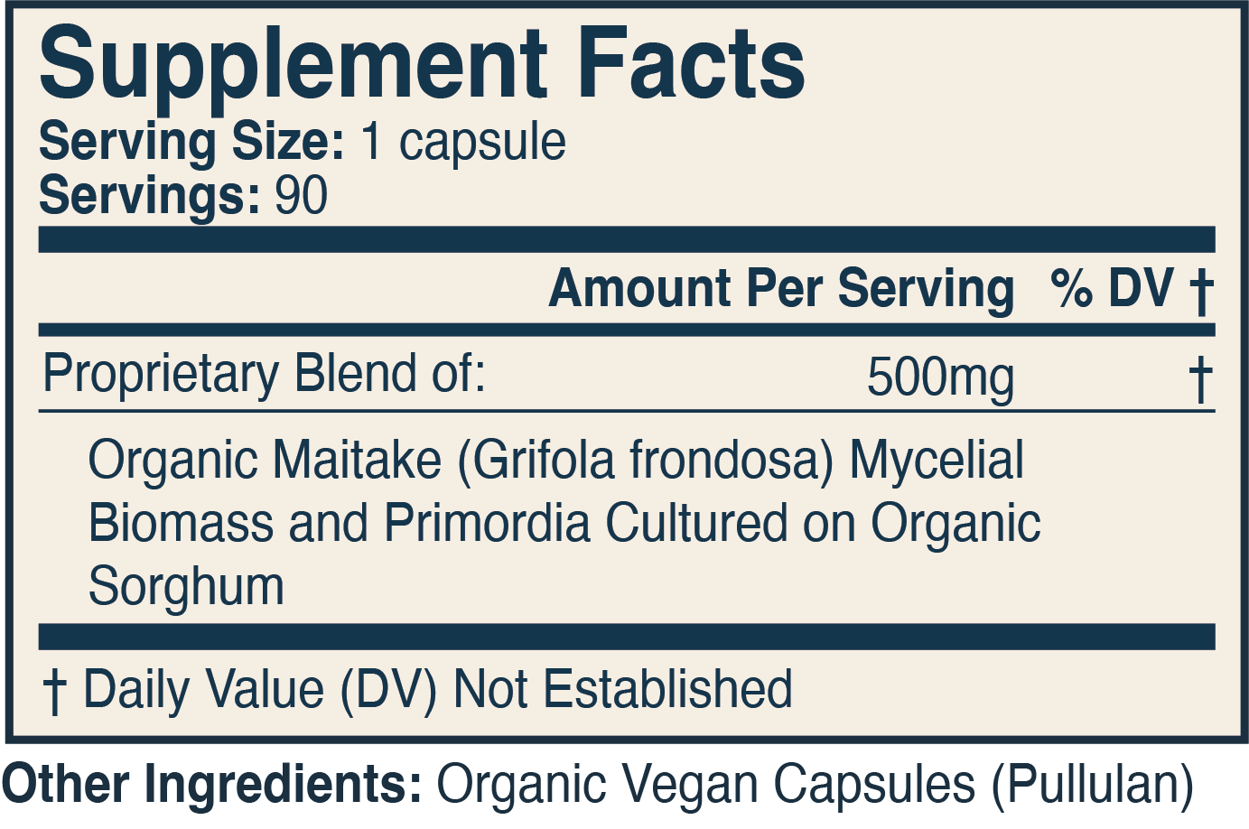 Supplement Facts Label 1