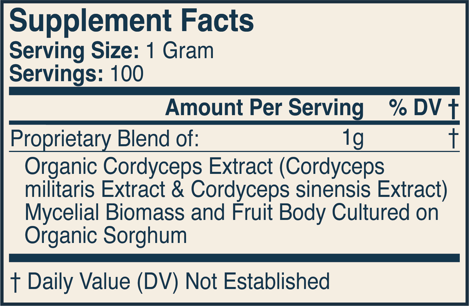 Supplement Facts Label 1