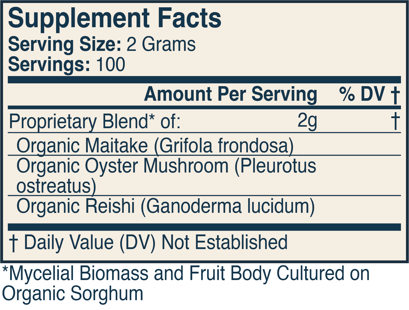 Supplement Facts Label 1