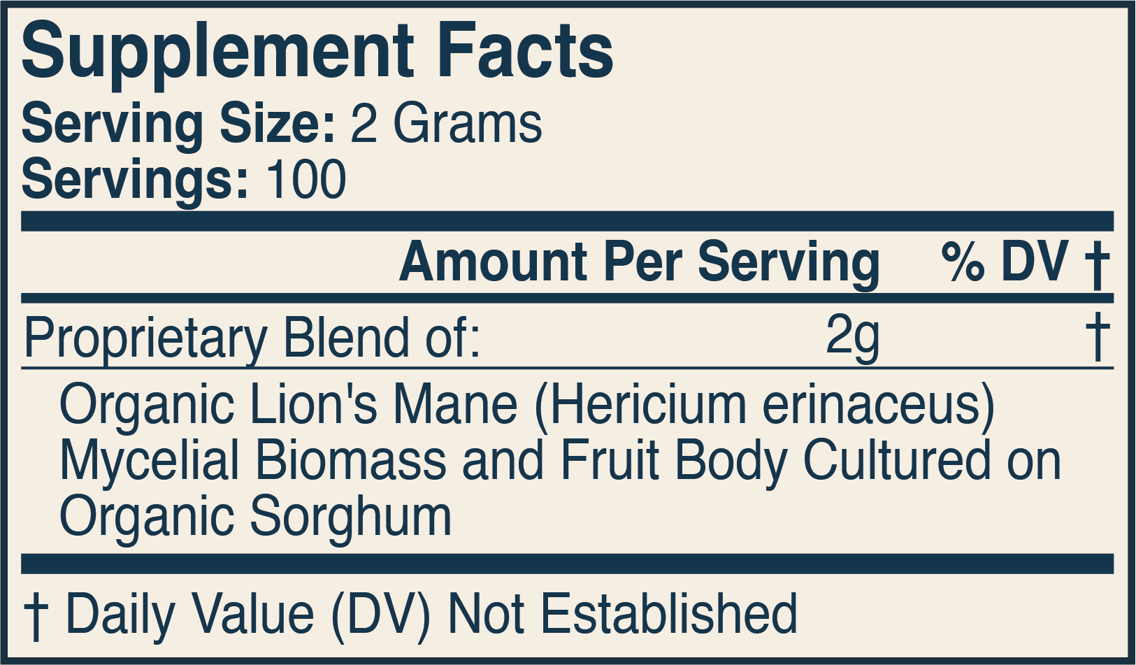 Supplement Facts Label 3