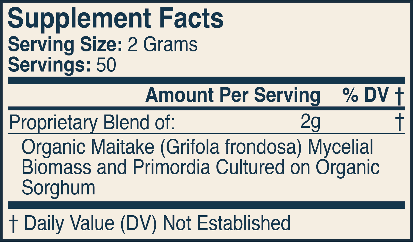 Supplement Facts Label 2