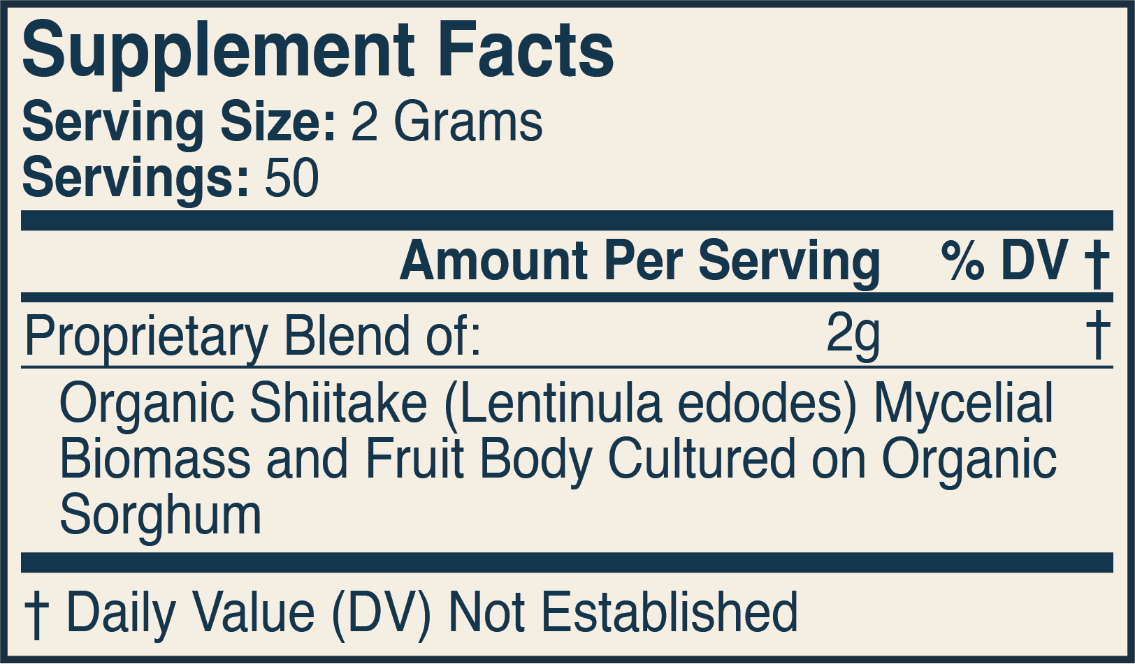 Supplement Facts Label 2